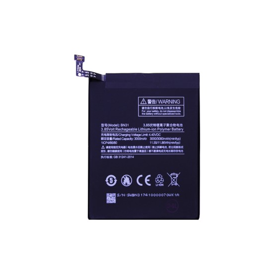 Battery BN31 for Xiaomi Redmi Note 5A/Redmi Note 5A Pro/Redmi S2/Mi A1/Mi 5X 3080mAh